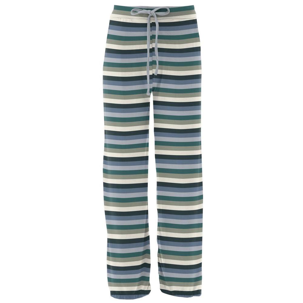 NEW KICKEE women's print lounge pants in snowy stripe